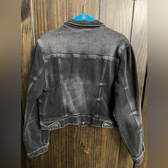 Vervet Los Angeles cropped puff sleeve trucker jean jacket size small - Picture 6 of 8